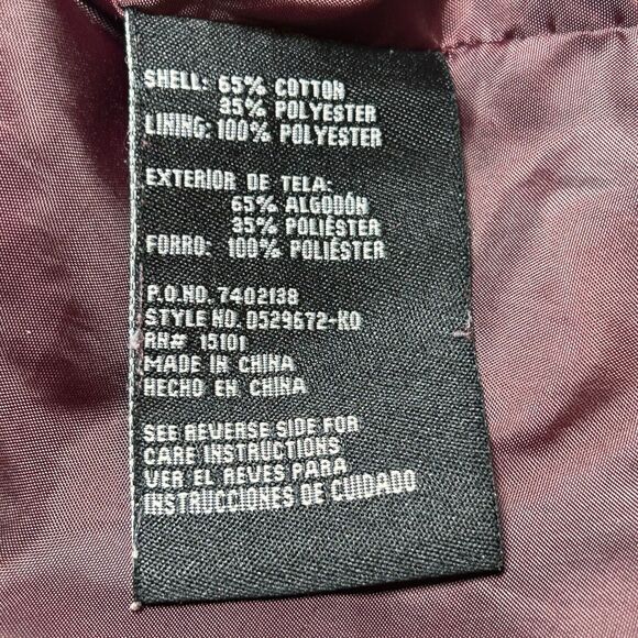 Intl Details Size 2XL Maroon Red Button Front Belted Pea Coat Double Breasted - Picture 5 of 6